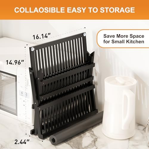Greenual Black Bamboo Dish Drying Rack - Image 4