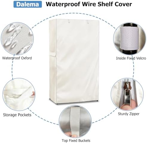 Storage Shelf Cover, Outdoor Heavy Duty 600D 48''W x 20''D x 72''H Dustproof - Image 6