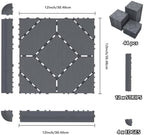 44 Interlocking Deck Tiles 12x12in +12 Edges Trim & 4 Corners - Image 2