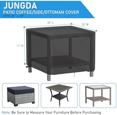 Outdoor Ottoman Cover for 30 Inch Rectangle Side Table - Image 2