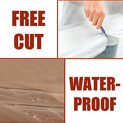 10 Pieces Plastic Drop Sheets for Painting, Waterproof and Dust-Proof Clear - Image 3