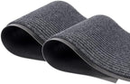 LuxUrux 2-Pack Heavy-Duty Striped Gray Rubber Door Mats by LuxUrux