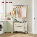 Tajsoon Laundry Hamper with Hanging Rack, Laundry Sorter 3 Section - Image 2