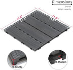 Wood Plastic Composite Interlocking Patio Deck Tiles, 22 Pack 12"x12" Premium - Image 4