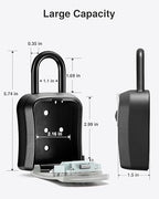 Puroma Key Lock Box Outdoor 4 Digit Code Combination Lockbox House, 8 Gray - Image 3