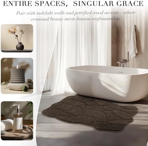 BSICPRO Bathroom Rugs, 32x20 Scalloped Bath Mats - Image 4
