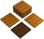 9Pack 12" x 12" Interlocking Composite Deck Tiles, Waterproof Composite Wood by Garvee