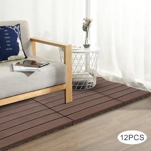 Interlocking Deck Tiles for Balcony, 12 x 12 Inch Waterproof & Weatherproof - Image 2
