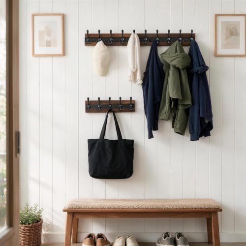 SKOLOO Rustic Wall Mounted Coat Rack - Image 2