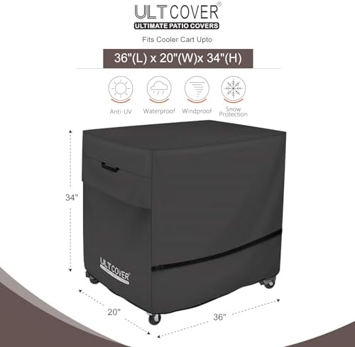 ULTCOVER Waterproof 80 Quart Patio Cooler Cart Cover - Image 2