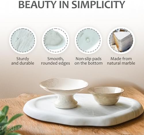 Natural Marble Trinket Tray – 9"x6" Cloud Shaped Decorative Dish - Image 3