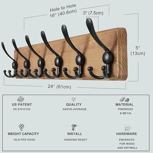 Dseap Coat Rack Wall Mounted - Image 6