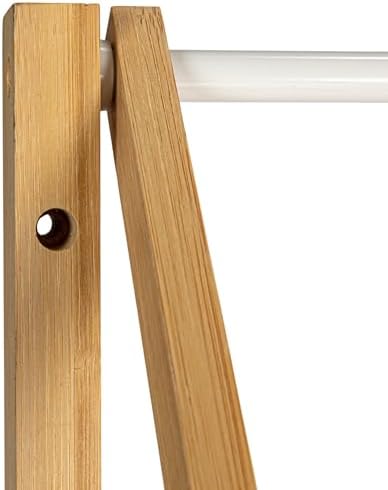 Household Essentials Bamboo and Metal Wall Mount Extendable Drying Rack - Image 5