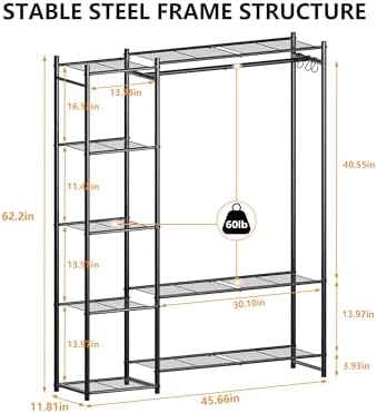 HOMIDEC Wardrobe Closet, Portable Clothes Rack - Image 3
