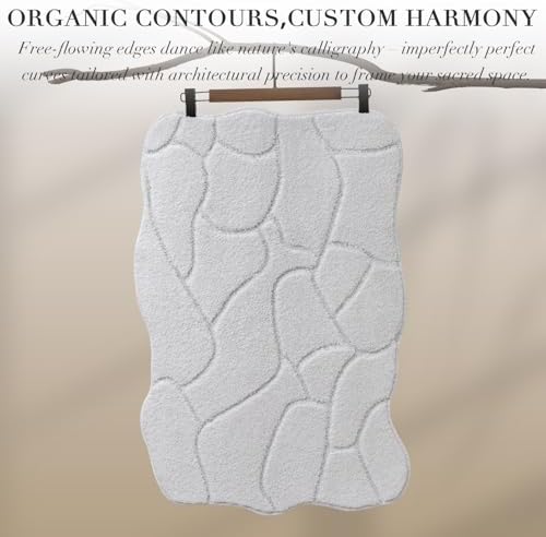 BSICPRO Bathroom Rugs, 32x20 Scalloped Bath Mats - Image 3