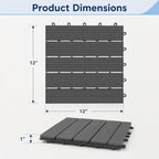 GIANTEX 36 PCS Plastic Interlocking Deck Tiles, Waterproof PP Floor Tiles - Image 6