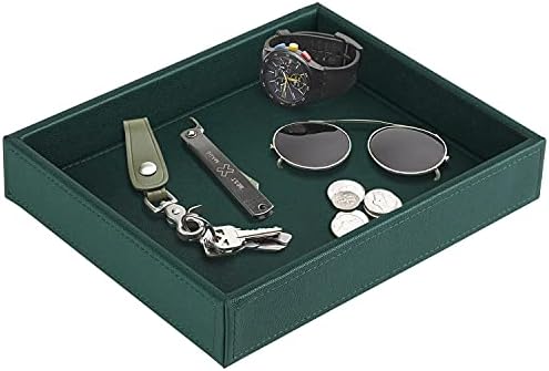 HofferRuffer Faux Leather Decorative Tray, Elegant Desktop Storage Organizer - Image 2
