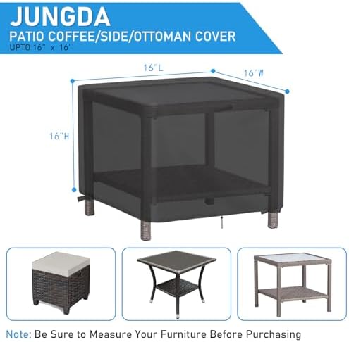 2 Pack Outdoor Ottoman Square Table Cover - Image 2