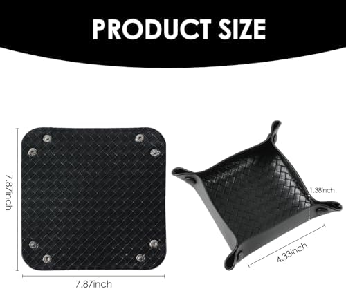KINIVA 2 Pack PU Leather Jewelry Valet Tray - Image 6