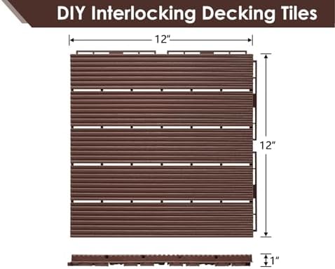 PrimeZone 108 PCS Plastic Interlocking Patio Deck Tiles Outdoor All Weather - Image 2
