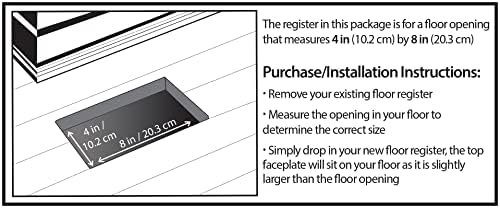 Decor Grates PL408-TA Plastic Floor Register, 4x8 Inch Duct Opening - Image 3