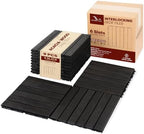 Acacia Interlocking Deck Tiles, 6 Slats, Ebony Black by VICTORYRELAX