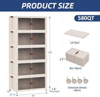 SAILUN 580Qt Stackable Storage Bins, Storage Cabinet a Lid - Image 5