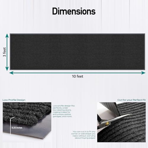 Commercial Grade Entry Mat, 3 x 10 Feet, MXM-RIB0310BK - Image 2