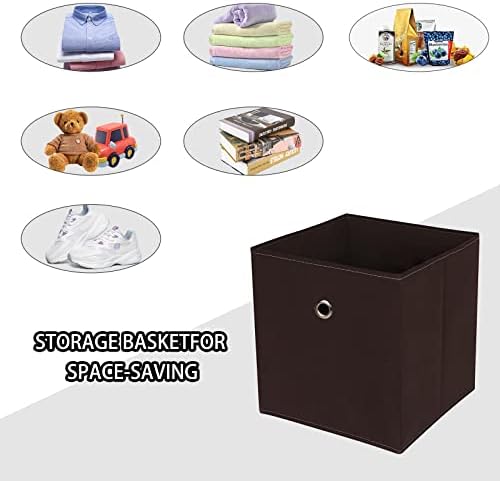 Foldable Storage Cubes Bins, 11 Inch Cloth Storage Cube Fabric Storage Box - Image 3