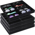 Batiyeer 2pcs Sunglasses Organizer Storage Tray Black 4 Pcs by Batiyeer