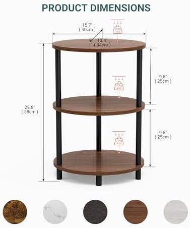 Round Pedestal End Table - Image 2