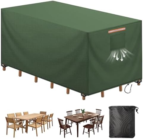 Patio Rectangular Table Chair Set Cover Waterproof 420D Heavy Duty Large by MIFXIN