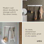 Umbra Flip Coat Rack, Wall Mount 8-Hook, Space Saving - Image 4