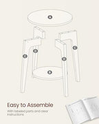 VASAGLE Round Side Table with Lower Shelf, End Table - Image 6