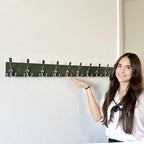 SKOLOO Creations Forest Green Solid Wood Wall Mounted Coat Rack, 10 Hooks - Image 4