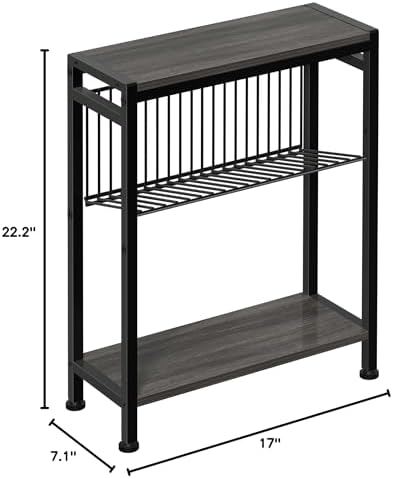 End Table for Small Space, 3-Tier Narrow Side Table - Image 3