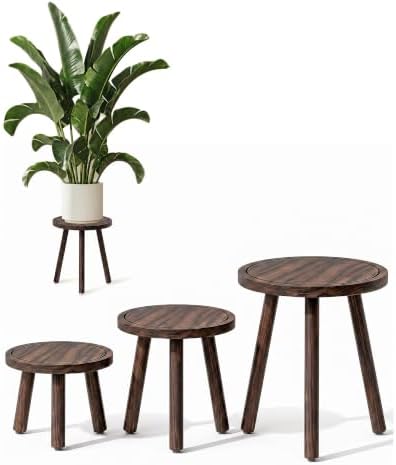 Bamworld Plant Stand Indoor 3 Pack Plant Stools by Bamworld