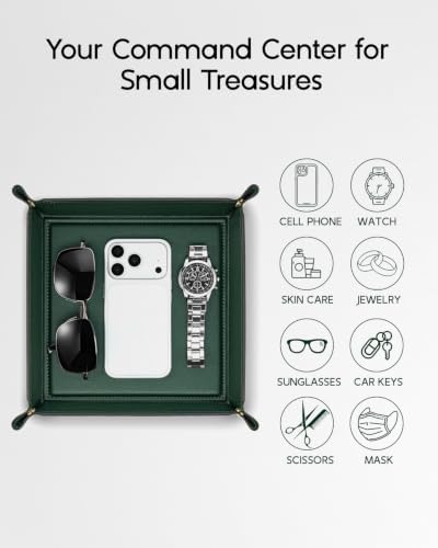 VLANDO Valet Tray, Foldable PU Leather Catchall Tray - Image 2