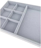 Gray Velvet Stackable Organizer Premium Quality Stackable Tray Halft 6 Grid and - Image 4