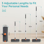 Floor Scrub Brush with Long Handle Length Adjustable, 3 in 1 Heavy-Duty Stiff - Image 3