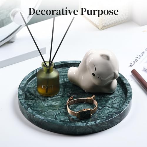 YMXYJM Real Natural Round Marble Tray - Image 4