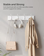 SONGMICS Wall-Mounted Coat Racks, 8 Dual Metal Hooks - Image 4