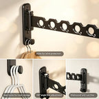 Wall Mounted Clothes Hanger Rack, Foldable Space Saving Laundry Rack - Image 7