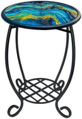 LIFFY Patio Side Tables, Round Decorative Plant Stand & Accent Table by LiffyArt