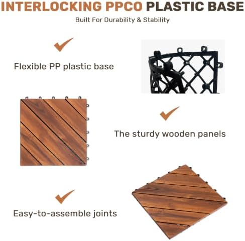 Acacia Wood Interlocking Deck Tiles - Image 6