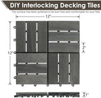 PrimeZone 9 PCS Solid Acacia Wood Interlocking Patio Deck Tiles Outdoor - Image 2