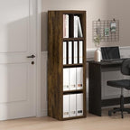 Furinno Cubicle 4-Cube Thick Frame Book Shelf, Amber Oak - Image 2