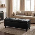 51" Storage Bench, Leather Tufted Storage Ottoman Bench by MIQMICMIK