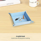 YAPISHI Valet Tray, Foldable PU Leather Catchall Tray/Dish/Caddy Blue - Image 4