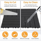 Neoaider 60PCS Plastic Interlocking Decking Tiles 12" x 12", Dark Grey - Image 4
